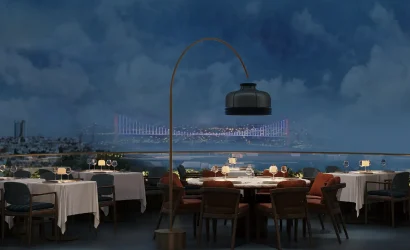 Gümüşsuyu terasında bir İstanbul panoraması Mesai